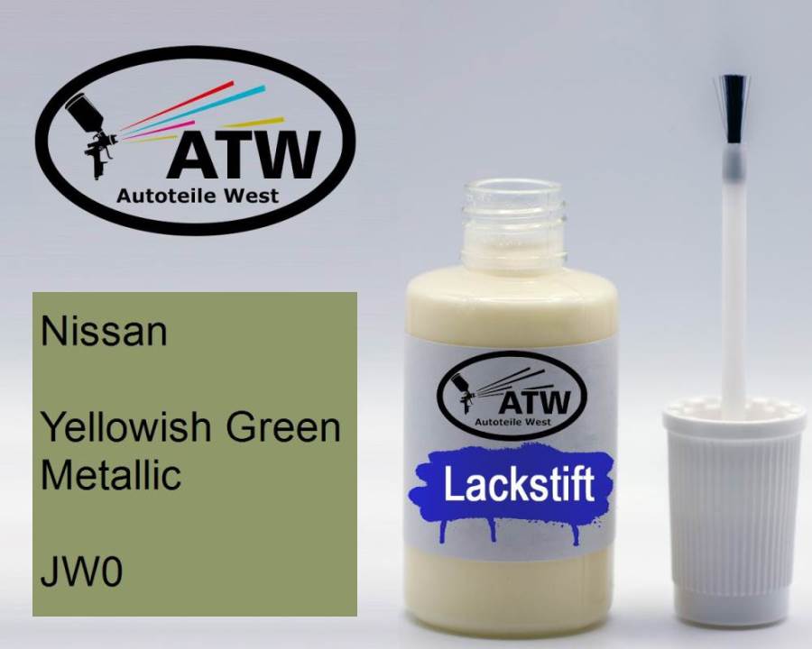 Nissan, Yellowish Green Metallic, JW0: 20ml Lackstift, von ATW Autoteile West.